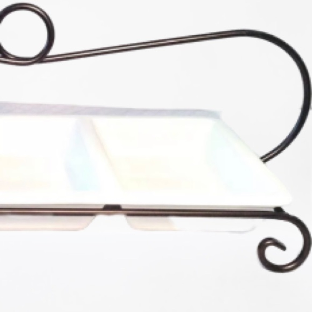 Three-Section Platter With Metal Rack Crofton NWOT - Picture 4 of 10